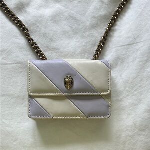 Kurt Geiger Cream and Gray Crossbody Bag with Chain Strap